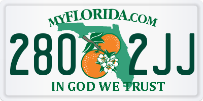 FL license plate 2802JJ