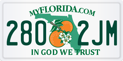 FL license plate 2802JM