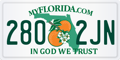 FL license plate 2802JN