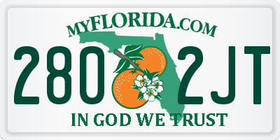 FL license plate 2802JT