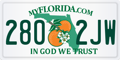 FL license plate 2802JW