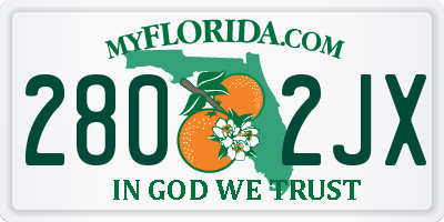 FL license plate 2802JX