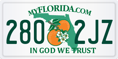 FL license plate 2802JZ