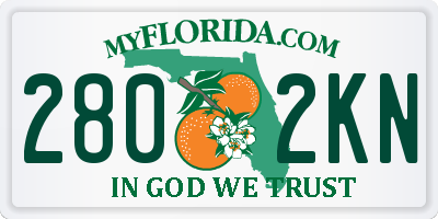 FL license plate 2802KN