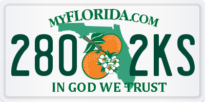 FL license plate 2802KS