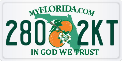 FL license plate 2802KT