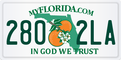 FL license plate 2802LA