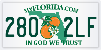 FL license plate 2802LF