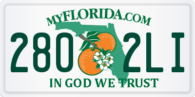 FL license plate 2802LI