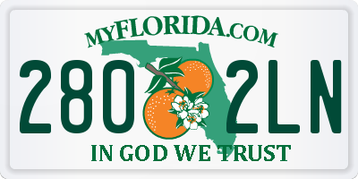 FL license plate 2802LN