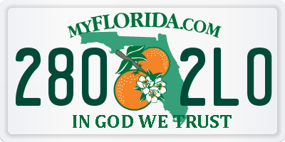 FL license plate 2802LO