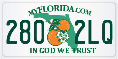 FL license plate 2802LQ