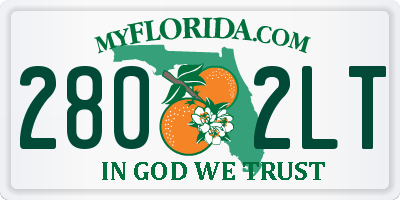 FL license plate 2802LT