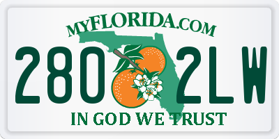 FL license plate 2802LW