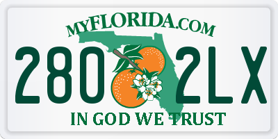 FL license plate 2802LX