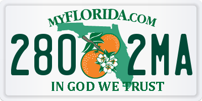 FL license plate 2802MA
