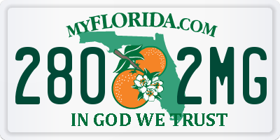 FL license plate 2802MG