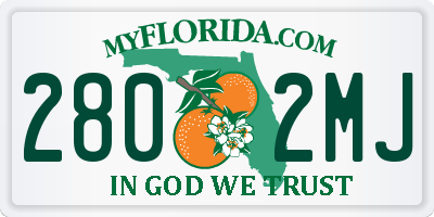 FL license plate 2802MJ