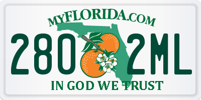 FL license plate 2802ML
