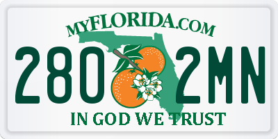 FL license plate 2802MN