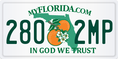 FL license plate 2802MP