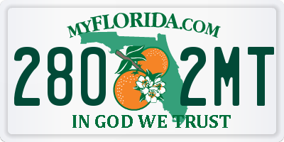 FL license plate 2802MT