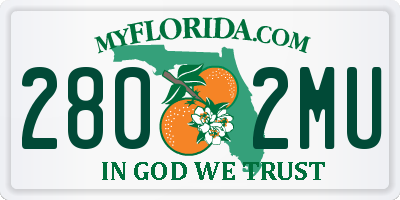 FL license plate 2802MU