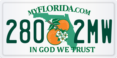 FL license plate 2802MW