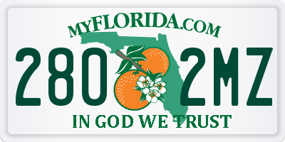 FL license plate 2802MZ