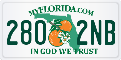 FL license plate 2802NB