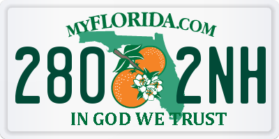 FL license plate 2802NH