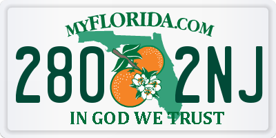 FL license plate 2802NJ