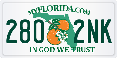 FL license plate 2802NK