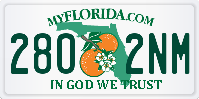 FL license plate 2802NM