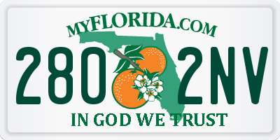 FL license plate 2802NV