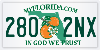 FL license plate 2802NX