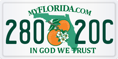 FL license plate 2802OC