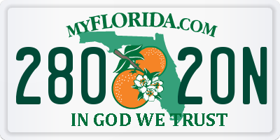 FL license plate 2802ON