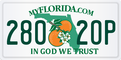 FL license plate 2802OP