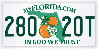 FL license plate 2802OT