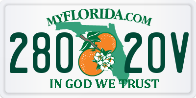 FL license plate 2802OV