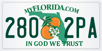 FL license plate 2802PA