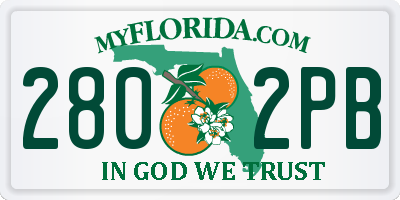 FL license plate 2802PB