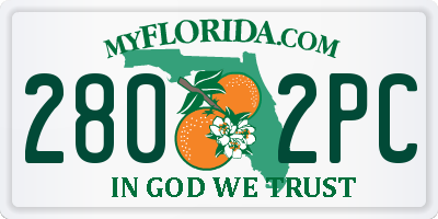 FL license plate 2802PC