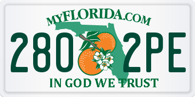 FL license plate 2802PE