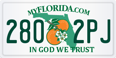 FL license plate 2802PJ