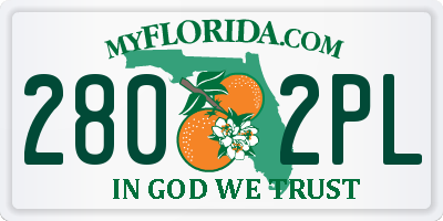 FL license plate 2802PL