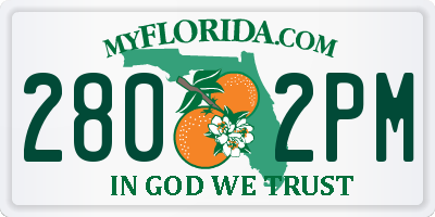FL license plate 2802PM