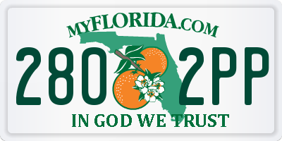 FL license plate 2802PP