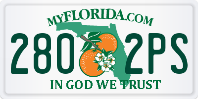 FL license plate 2802PS